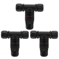 [themremain]-3Pcs IP68 Waterproof Connector Electrical Cable Wire Middle Waterproof Connector 3 Way 