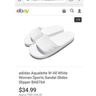 全新 正版 adidas slides eqt aqualette white 拖鞋 新款 素面 全白