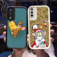 O-43 Mouse Cat Case for VIVO Y11s Y12s S1 Y20i Y20 Y20s Pro Black and White