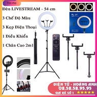 Livestream Light size 54 cm + Foot 2m1 + Controller + 3 Phone Clips, Support Taking Makeup Photograp