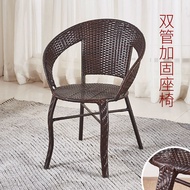 S-6🏅Household Chair Rattan Chair Hand-Woven Rattan Chair Bamboo Chair Back Chair Rattan Chair Single Small Rattan Chair