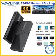 Wavlink USB-C Universal 4K ที่วางจอแสดงผลประเภท-C ไปยัง Dual Dp Hdmi USB-Aชนิด-C Rj45ไมโครโฟน/เสียง