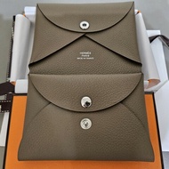 2025專櫃購入-全新 HERME'S  Calvi Duo大象灰卡包
