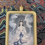 手工唐卡洒金唐卡观音菩萨唐卡吊坠项链招财Handmade Thangka Sprinkling Gold Thangka Guanyin Bodhisattva Thangka Hanging2026