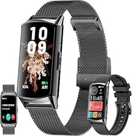 Smart Watch (Answer/Make Calls) for Women, 1.58" AMOLED Smartwatch for Android iPhone, Activity Tracker with Blood Pressure Heart Rate Sleep SpO2 Monitor, 100+ Sports IP68 Fitness Tracker (Black)