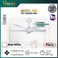 FIERO Fan FIERO ALVIA 48 Inch 5 Blades 24 Speed DC Motor With Remote Control Ceiling Fan Kipas Silin
