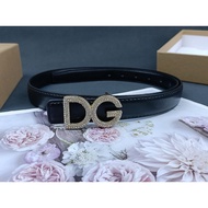 hgReady Stock DG Ladies Classic All-Match Jeans Golden Button 2.5cm Genuine Leather Belt