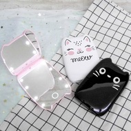 客製化 貓咪造型 LED 化妝鏡 掀蓋鏡 翻蓋式 補妝鏡 折疊鏡 鏡子