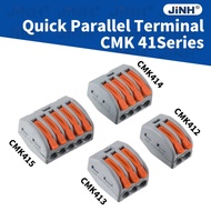 JINH 50Pcs Screwless Compact Wire Terminal CMK412-415 Push-in Parallel Connector for 0.08-4mm2 Cable