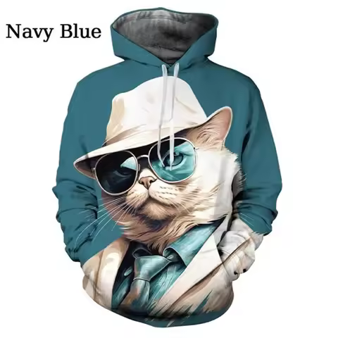 Cool Designs Cat Graphic Hoodie For Men Women 3D Printed Funny Pullovers Hoodies Harajuku Fashion Y2