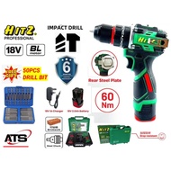 HITZ HJB-4133 18V 10MM IMPACT DRILL Cordless Drill Hammer Drill Batteri Mesin Drill Gerudi Brushless