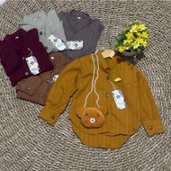 KEMEJA BLOUSE SHIRT FOR CHILDREN AGE 2-7 YEARS BALLON SLEEVES BABY CRUSH FABRIC FREE DOLL BAG