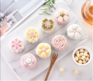 Combo Khuôn Nén Lò Xo Làm Bánh Trung Thu Và 4 Mặt 50gr Hoa 3D Nổi Đẹp Mắt