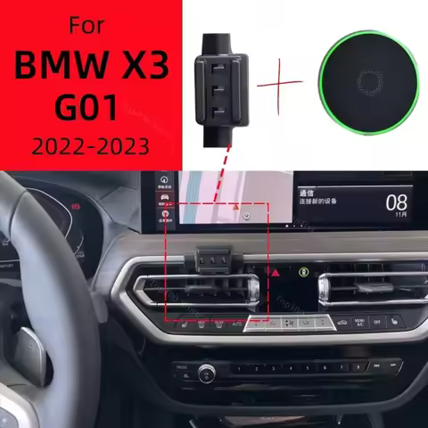 Car Mobile Phone Magnetic Holder for BMW X4 X3 G01 2022 2023 Wireless Charging Special Fixed Bracket