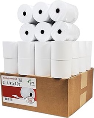 2 1/4 in x 150 ft Calculator Paper Rolls (50 Rolls – 55 GSM) 2.25" x 150' Adding Machine Tape 1-Ply 