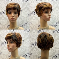 Wig rambut palsu wanita kriwil pendek warna hailet limited CK Lusi