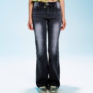 DOTTIE - Quần Jean ống loe cạp lỡ - Xám wash - Q0369