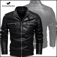 FUGUINIAO Men S Retro Biker Jacket 2022 New Biker Fashion Street Men Fur Lined Warm Slim Fit