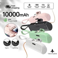 【3C】2 IN 1 Mini Portable Power Bank 4 Light Full Capacity 10000MAH IP/Type C Emergency Charge Portab