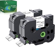 Heat Shrink Tube Compatible with Brother HSe-251 HSe251 HS-251 HS251 Black on White Heat Shrink Tube