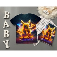 3D printed Thai sweatshirt set for boys with cute Poke mon print 10-60kg