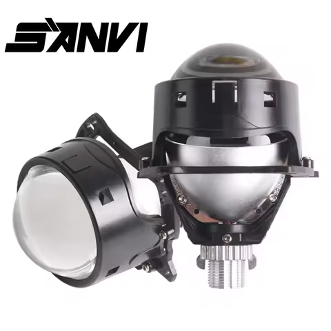 SANVI S07 Car 3” Bi LED Projector Lenses Headlight 12V 110W 6000K Angel Eye Mask For Hella 3R G5 H4 