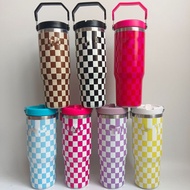 30oz20oz Portable Cup 304 Checkerboard Series Thermos Cup