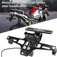 Motorcycle License Plate Bracket Universal Adjustable Motor Tail Tidy License Plate Mount LED Light