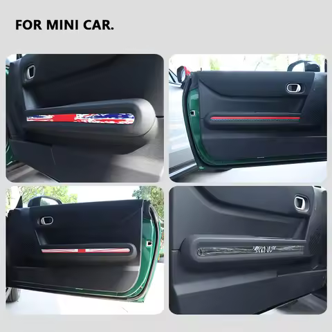For Mini Cooper F66 F67 2024 2025 Car Door Armrest Decorative Leather Stickers Interior Protection S