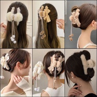 ✨ Ready Stock 🇲🇾✨ Korean Fashion Cute Bow Hair Claw Clip Hair New Plush Large Grab Clip Autumn Winte