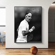 Famous Tennis Player Roger Federer Poster Wall Art Canvas Print On The Wall Motivating Quote Decorat