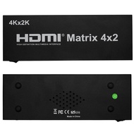 HDMI New HDMI Matrix 4X2 Switch Splitter HIFI Matrix 4 in 2 out with Remote Control Audio Supports H