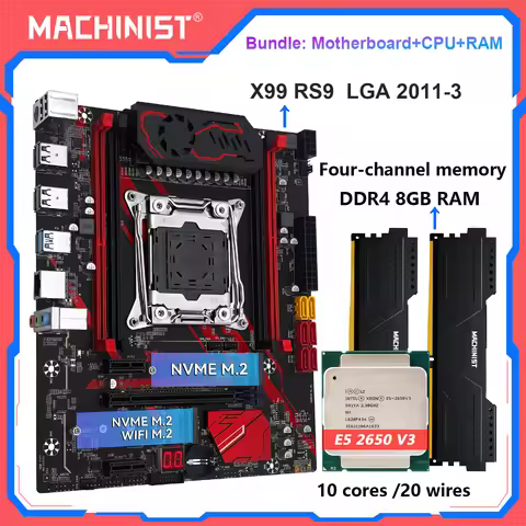 MACHINIST RS9 X99 Motherboard Combo Optional Xeon E5 2650 V3 CPU DDR4 16GB RAM Kit set NVME M.2 LGA2
