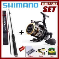 SHIMANO Reel Rod Set Pancing Set Fishing Set Joran Pancing 2 Section Rod Spinning Power Reel Surf