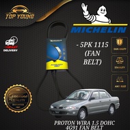 MICHELIN PROTON WIRA 1.5 DOHC * 4G91 * FAN BELT 5PK 1115 AIRCOND ALTERNATOR POWER STEERING V-BELT OR