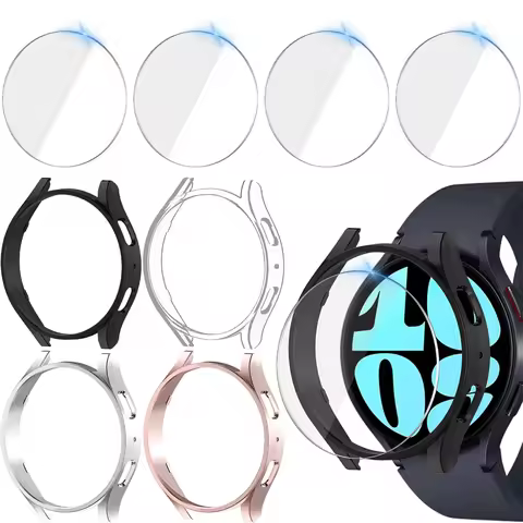 Case for Samsung Galaxy Watch 6 Classic 43mm 47mm 44mm 40mm Screen Protective PC Frame Bumper Cover+