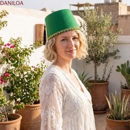 DANILOA Felt Fez Cap, Round Moroccan Hat Tarboosh Fez Hat, Universal Breathable Red Color Ottoman Tu