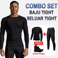 ROOFLESS Compression Shirt Men Tight Shirt Running Men Gym Shirt Sport Man Baju Fit Lelaki Baju Suka