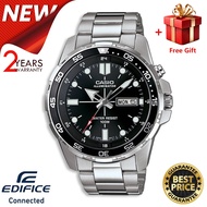 (Ready Stock) Jam Tangan Casio EDIFICE MTD1079 Series Silver Stainless Steel Men Watch