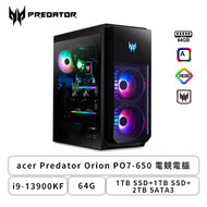 宏碁 acer Predator Orion PO7-650 電競電腦/i9-13900KF/64G/1TB SSD+1TB SSD+2TB SATA3/RTX4090 24G/W11/DG.E39TA.001