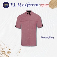 CORPORATE UNIFORM MAROON 60% COTTON/40% POLYESTER COLLAR SHORT SLEEVE F14406 MENS F144 F1SHIRT