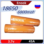 (1-4pcs)Enook 18650 6800mAh 45A Rechargeable 3.7V Battery