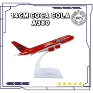 14CM COCA COLA A380 S1:400 METAL AIRCRAFT REPLICA DIECAST COLLECTIBLE DISPLAY PLANE TOY