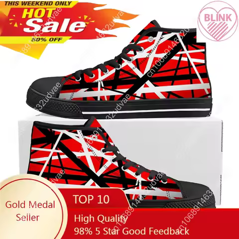 Van Evh 1984 Stripes Halen High Top Sneakers Men Women Teenager High Quality Canvas Sneaker 5150 Cas