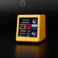 MAYIT Weather Forecast Station, USB Charging WiFi Smart Clock, Creative with Full Screen Gif Animati