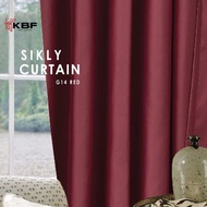 kkbfcurtain G14 Blackout Curtain 260CM Height | Soft Silky Fabric | Hook / Ring Design