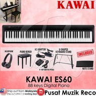 Kawai ES-60 ES60 88 keys Digital Piano with Stand, Bench, Headphone and Acc - Black