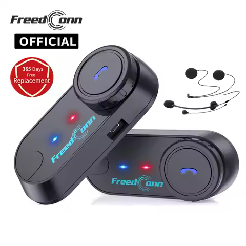 FreedConn Bluetooth Motorcycle Intercom Helmet Headset Headphone FM Music Sharing Helmet Communicato