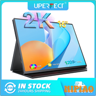 NIPIAO [UPERFECT 2K จอภาพแบบพกพา16 120Hz 2560x160 0 QHD IPS หน้าจอที่สองภายนอกพร้อมเคสซัมซุงสำหรับแล