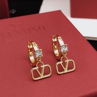 Valentino 金色V字耳環